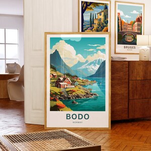 Bodo Travel Print - Bodo Poster, Norway Wall Art, Framed Present, Gift ...