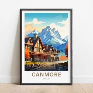 Canmore Travel Print - Canmore poster, Canada Wall Art, Framed present, Gift Canada Present