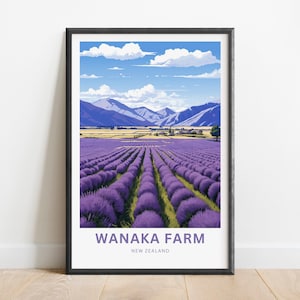 Wanaka Farm Travel Print - Wanaka Farm poster, New Zealand Wall Art, Framed present, Gift New Zealand Present