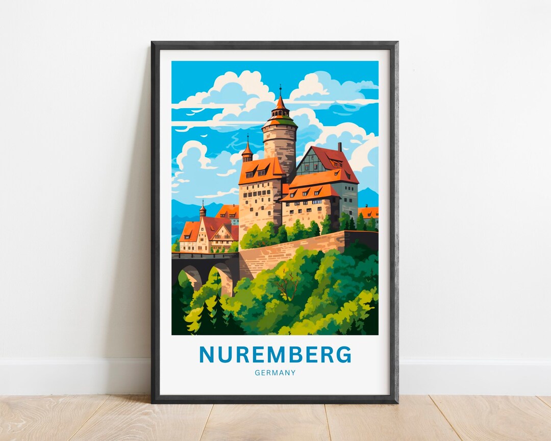 Nuremberg Travel Print - Nuremberg Poster, Germany Wall Art, Framed ...