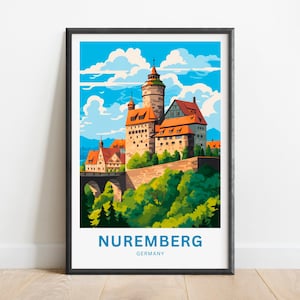Nuremberg Travel Print - Nuremberg poster, Germany Wall Art, Framed present, Gift Germany Present
