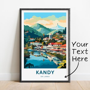 Personalized Kandy Travel Print - Kandy poster, Sri Lanka Wall Art, Framed present, Gift Sri Lanka Present