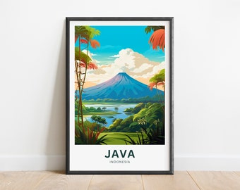 Java Travel Print - Java poster, Indonesia Wall Art, Framed present, Gift Indonesia Present