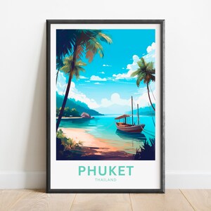 Phuket Travel Print - Phuket poster, Thailand Wall Art, Framed present, Gift Thailand Present