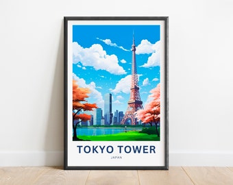 Tokyo Tower Travel Print - Tokyo Tower, Japan Wall Art, Framed present, Gift Japan Present