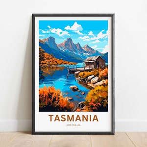 Tasmanien Reise Poster - Tasmanien Poster, Australien Wand Kunst, gerahmt Geschenk, Australien Geschenk