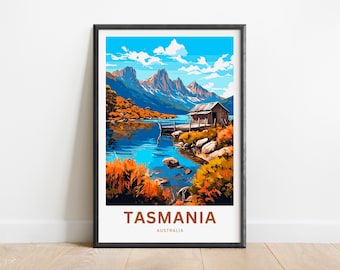 Tasmania Travel Print - Tasmania poster, Australia Wall Art, Framed present, Gift Australia Present