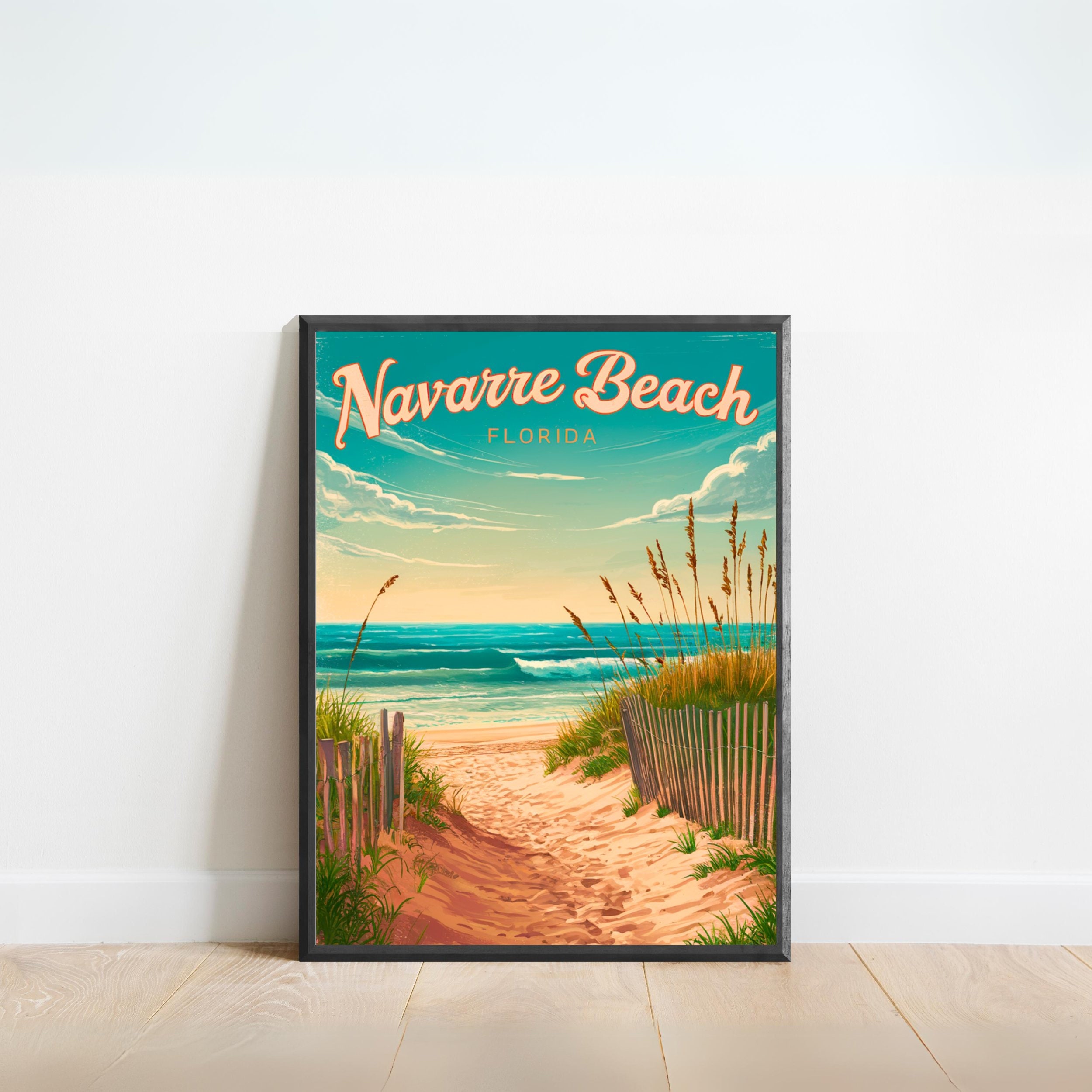 Navarre Beach Vintage Travel Poster - Navarre Beach Print, Florida Wall  Art, Framed Present, Gift Florida Present - Etsy