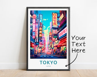 Personalized Tokyo Travel Print - Tokyo, Japan Wall Art, Framed present, Gift Japan Present