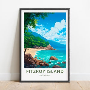 Fitzroy Island Travel Print -Fitzroy Island poster, Queensland, Australia Wall Art, Framed present, Gift Australia Present,Custom Art