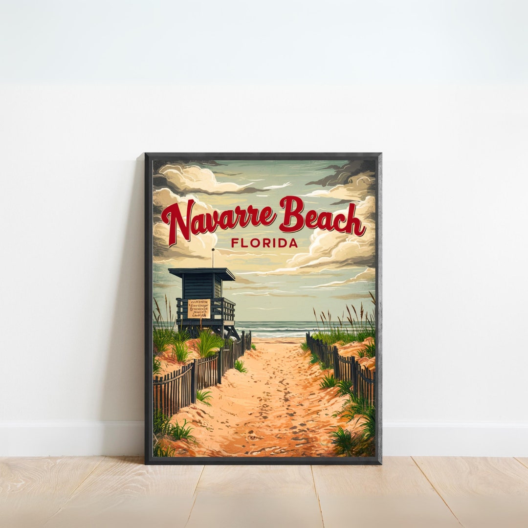 Navarre Beach Vintage Travel Poster - Navarre Beach Print, Florida Wall  Art, Framed Present, Gift Florida Present - Etsy