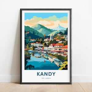 Kandy Travel Print - Kandy poster, Sri Lanka Wall Art, Framed present, Gift Sri Lanka Present