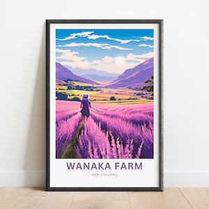 Wanaka Farm Travel Print - Wanaka Farm poster, New Zealand Wall Art, Framed present, Gift New Zealand Present