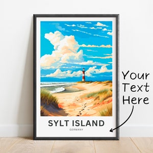 Personalized Sylt Island Travel Print - Sylt Island poster, Germany Wall Art, Framed present, Gift Germany Present