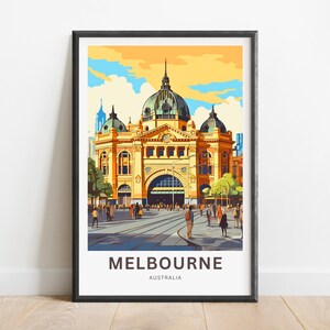 Melbourne Travel  Print - Melbourne poster, Australia Wall Art, Framed present, Gift Australia Present Decor, Customize Your Text