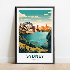 Sydney Travel Print - Sydney poster, Australia Wall Art, Framed present, Gift Australia Present