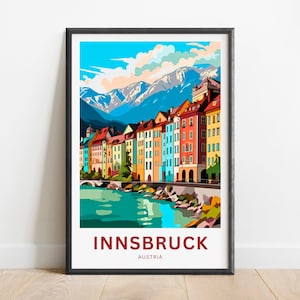 Innsbruck Travel Print - Innsbruck poster, Austria Wall Art, Framed present, Gift Austria Present