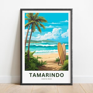 Tamarindo Travel Print - Cartel de Tamarindo, Arte de la pared de Costa Rica, Presente enmarcado, Regalo Costa Rica Presente