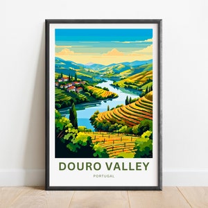 Douro Valley Travel Print - Douro Valley poster, Portugal Wall Art, Framed present, Gift Portugal Present