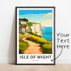 Personalized Isle of Wight Travel Print - Isle of Wight poster, England Wall Art, Framed present, Gift England Present