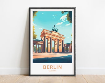 Berlin Brandenburg Gate Print: Germany Travel Poster, Wall Art
