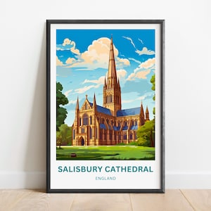 Salisbury Cathedral Travel Print - Killarney National Park poster, England Wall Art, Framed present, Gift EnglandPresent