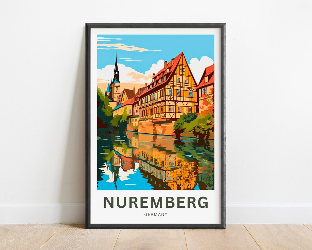 Nuremberg Travel Print - Nuremberg Poster, Germany Wall Art, Framed ...