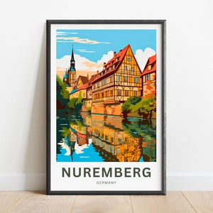 Nuremberg Travel Print - Nuremberg poster, Germany Wall Art, Framed present, Gift Germany Present