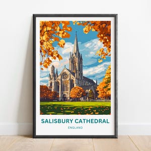 Salisbury Cathedral Travel Print - Killarney National Park poster, England Wall Art, Framed present, Gift EnglandPresent