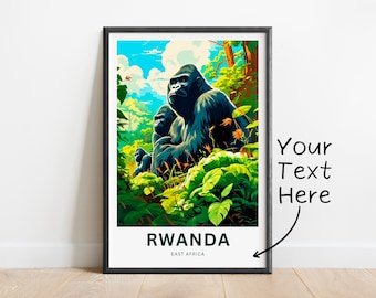Rwanda Wall Art Print: Modern Minimalist Lake - Travel Decor