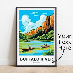 Personalized Buffalo River Travel Print - Buffalo River poster, Arkansas Wall Art, Framed present, Gift Arkansas Present