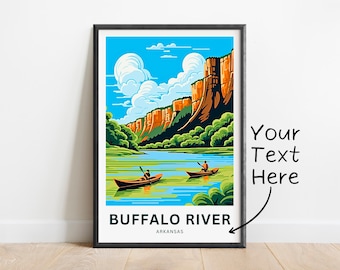 Personalized Buffalo River Travel Print - Buffalo River poster, Arkansas Wall Art, Framed present, Gift Arkansas Present