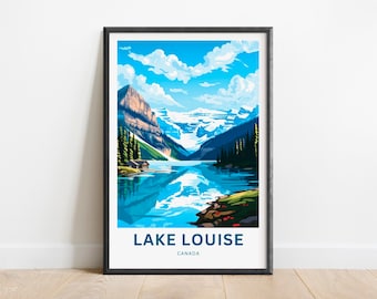 Lake Louise Wand Kunst Druck: Türkisfarbenes Wasser, Bergblick