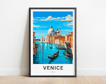 Venecia Travel Print - Cartel de Venecia, Arte de la pared de Italia, Presente enmarcado, Regalo Italia Presente