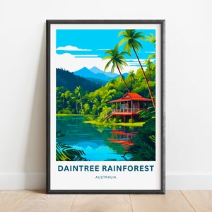 Daintree Rainforest Travel Print - Daintree Rainforest poster, Queensland, Australia Wall Art, Framed present, Gift Australia Present