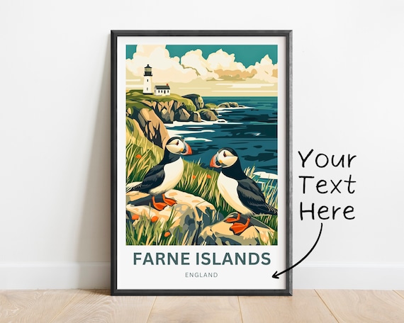 Personalized Farne Islands Travel Print - Farne Islands Poster,  Northumberland, England Wall Art, Framed Present, Gift England Present -  Etsy