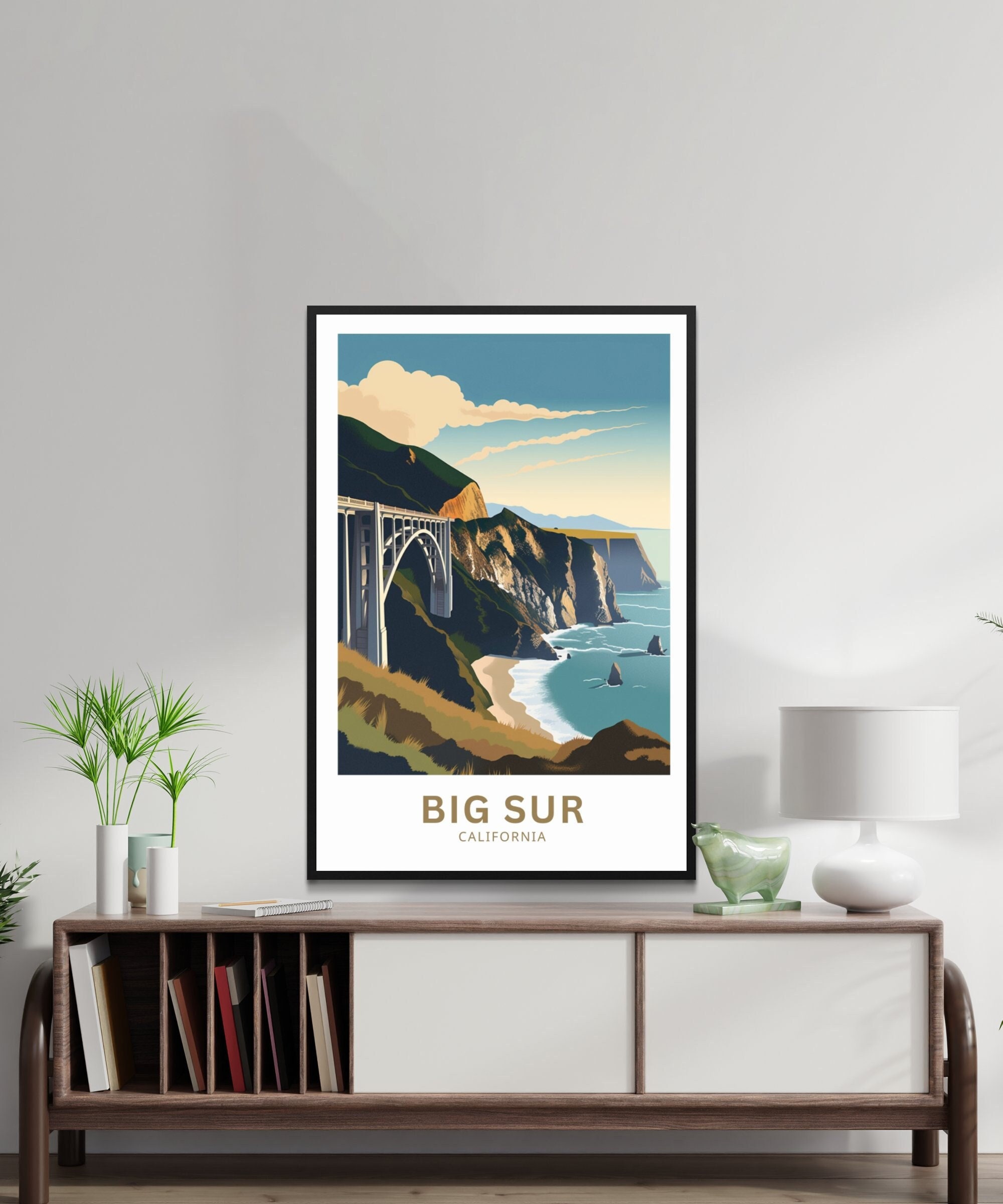 Big Sur California Travel Poster – Minimalist Landscape Art Print