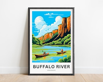 Buffalo River Travel Print - Buffalo River poster, Arkansas Wall Art, Framed present, Gift Arkansas Present