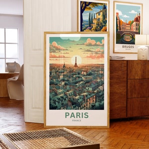 Paris Travel Print - Paris poster, France Wall Art, Framed present, Gift French Present