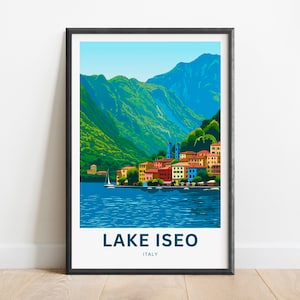 Lake Iseo Travel Print - Lake Iseo Poster, Italy Wall Art, Framed present, Gift Italy Present