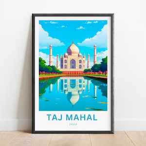 Taj Mahal Travel Print - Taj Mahal poster, Taj Mahal Wall Art, Framed present, Gift India Present