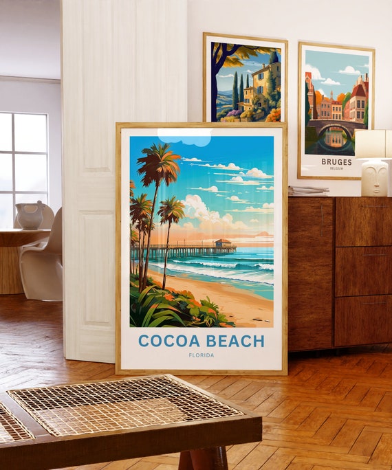 Cocoa Beach Travel Print - Cocoa Beach Poster, Florida Wall Art