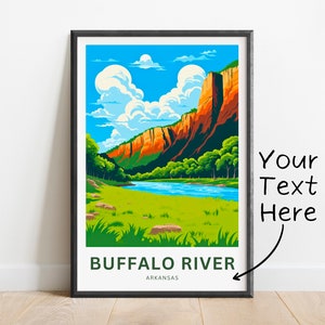 Personalized Buffalo River Travel Print - Buffalo River poster, Arkansas Wall Art, Framed present, Gift Arkansas Present