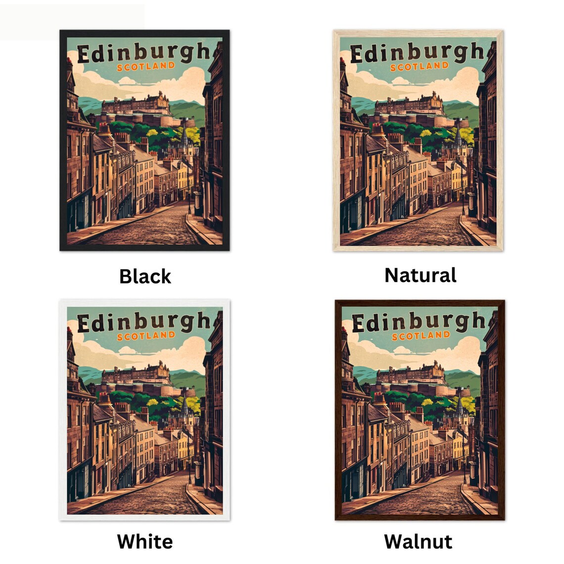 Edinburgh Vintage Travel Poster - Edinburgh Print, Scotland Wall Art ...