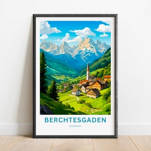Berchtesgaden  Travel Print, Berchtesgaden Travel poster, Germany Wall Art, Wall Decor, Framed present, Gift Germany Present