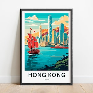 Hong kong Travel Print - Hong kong poster, China Wall Art, Framed present, Gift China Present
