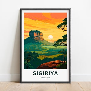 Sigiriya Travel Print - Sigiriya poster, Sri Lanka Wall Art, Framed present, Gift Sri Lanka Present