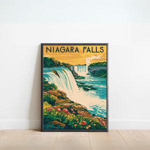 Niagara Falls Vintage Travel Poster - Niagara Falls Print, Canada Wall Art, Framed, Gift U.S. and Canada Present