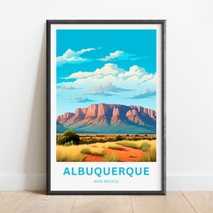 Albuquerque Travel Print - Albuquerque poster, Albuquerque Wall Art, Framed present, Gift New Mexico Present