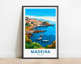 Poster de viagens Madeira Portugal – Arte da parede costeira